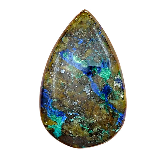 Azurite Chrysocolla 29.27x18.4x5.8 mm Pear Gemstone LS02436-37