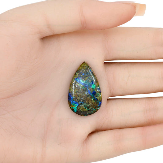 Azurite Chrysocolla 29.27x18.4x5.8 mm Pear Gemstone LS02436-37