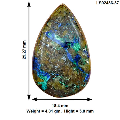 Azurite Chrysocolla 29.27x18.4x5.8 mm Pear Gemstone LS02436-37