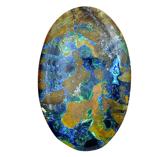 Azurite Chrysocolla 36.38x23.56x6.1 mm Oval Gemstone LS02439-37