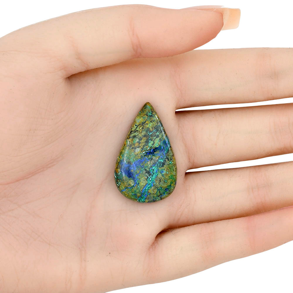 Azurite Chrysocolla 32.02x19.94x5.5 mm Pear Gemstone LS02444-37