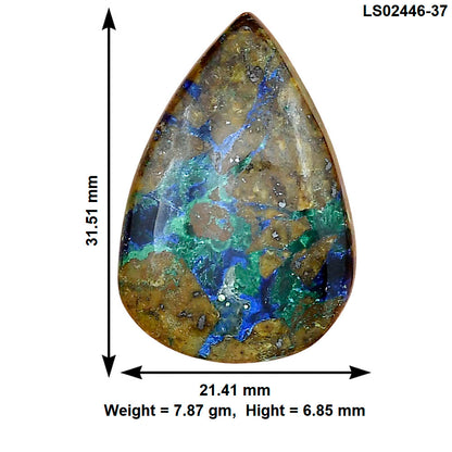 Azurite Chrysocolla 31.51x21.41x6.85 mm Pear Gemstone LS02446-37