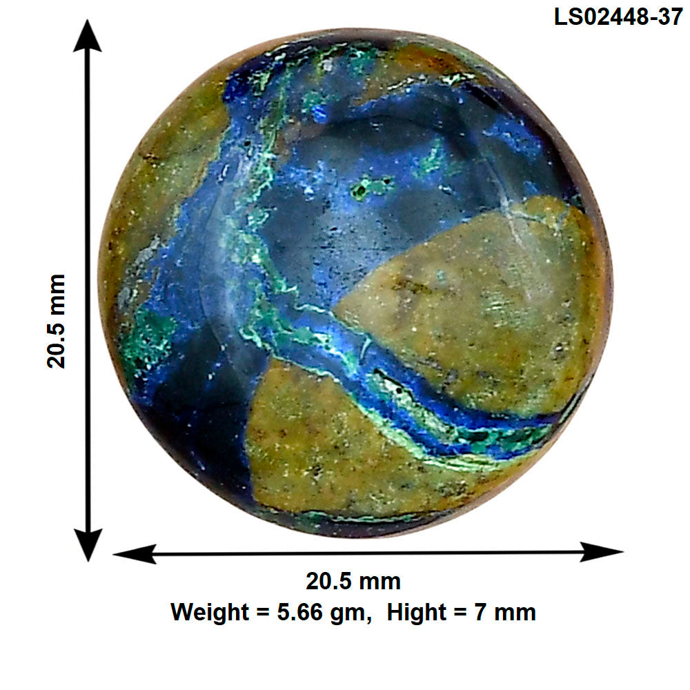 Azurite Chrysocolla 20.5x20.5x7 mm Round Gemstone LS02448-37