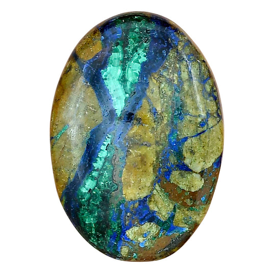 Azurite Chrysocolla 33.75x23.69x6.7 mm Oval Gemstone LS02453-37