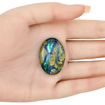 Azurite Chrysocolla 33.75x23.69x6.7 mm Oval Gemstone LS02453-37