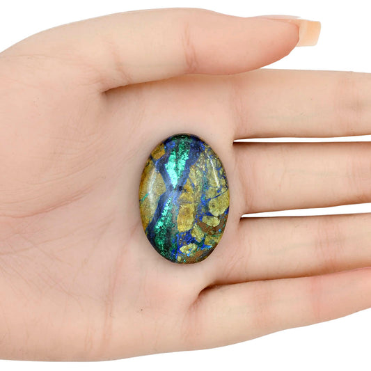 Azurite Chrysocolla 33.75x23.69x6.7 mm Oval Gemstone LS02453-37