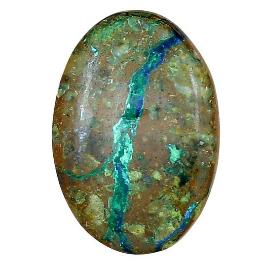 Azurite Chrysocolla 30.48x20.94x5.9 mm Oval Gemstone LS02454-37