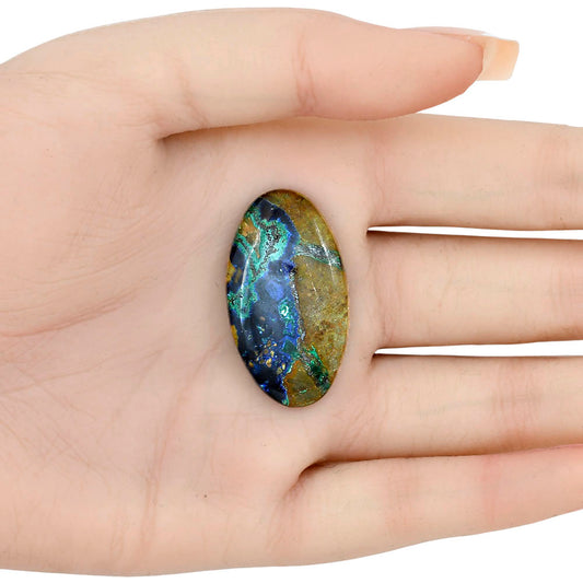 Azurite Chrysocolla 34.93x19.52x5.7 mm Oval Gemstone LS02455-37