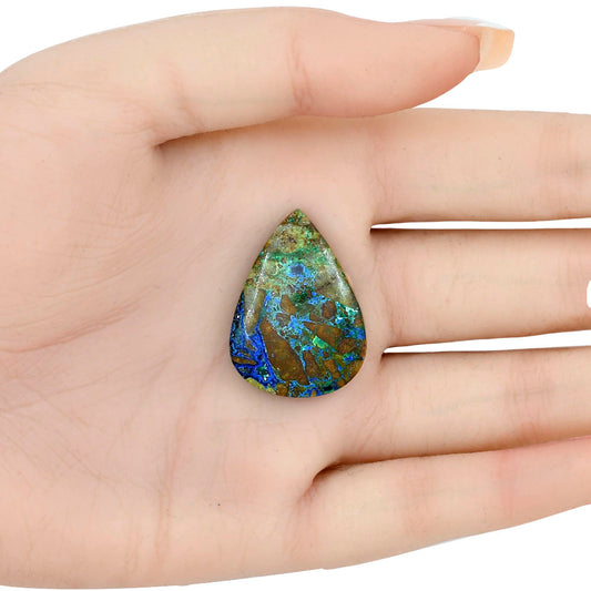 Azurite Chrysocolla 29.52x21.46x5.4 mm Pear Gemstone LS02456-37