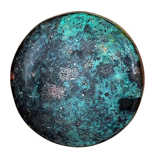 Azurite Chrysocolla 26.4x26.4x5.1 mm Round Gemstone LS02462-37