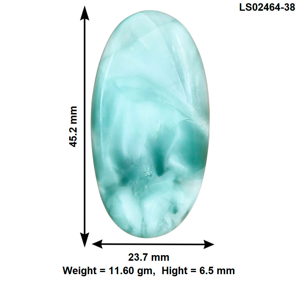 Hemimorphite 45.2x23.7x6.5 mm Oval Gemstone LS02464-38