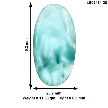 Hemimorphite 45.2x23.7x6.5 mm Oval Gemstone LS02464-38