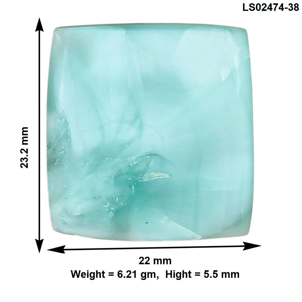 Hemimorphite 23.2x22x5.5 mm Baguette Gemstone LS02474-38