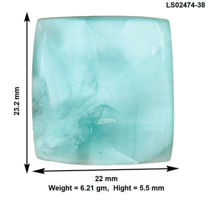 Hemimorphite 23.2x22x5.5 mm Baguette Gemstone LS02474-38