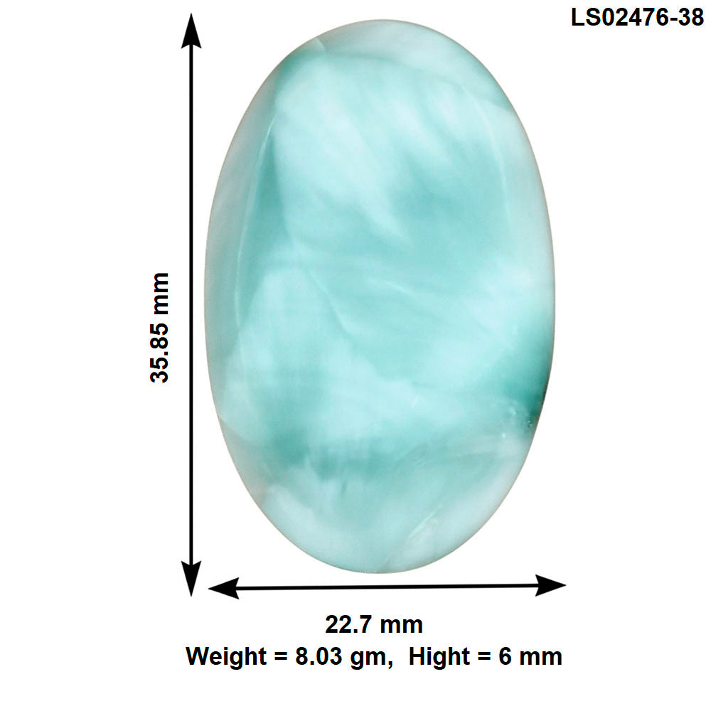 Hemimorphite 35.85x22.7x6 mm Oval Gemstone LS02476-38