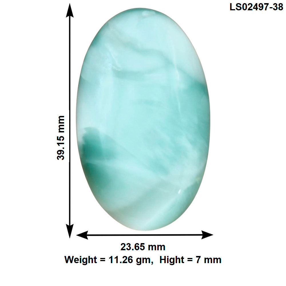 Hemimorphite 39.15x23.65x7 mm Oval Gemstone LS02497-38