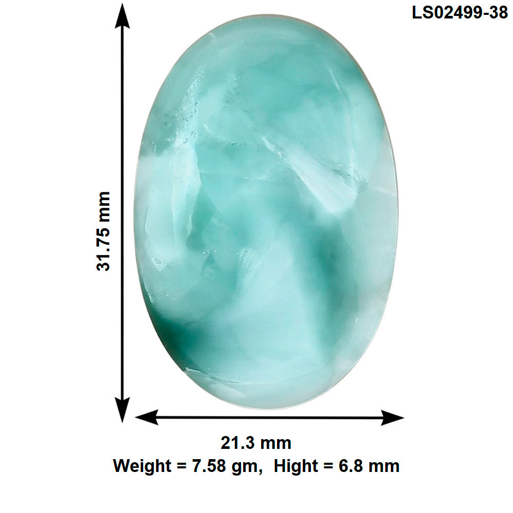 Hemimorphite 31.75x21.3x6.8 mm Oval Gemstone LS02499-38