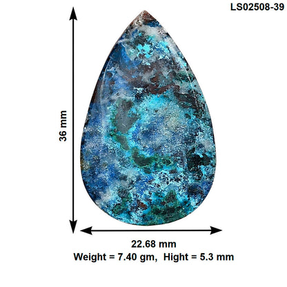 Shattuckite 36x22.68x5.3 mm Pear Gemstone LS02508-39