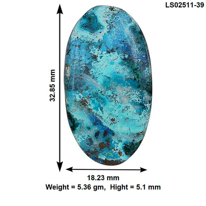 Shattuckite 32.85x18.23x5.1 mm Oval Gemstone LS02511-39