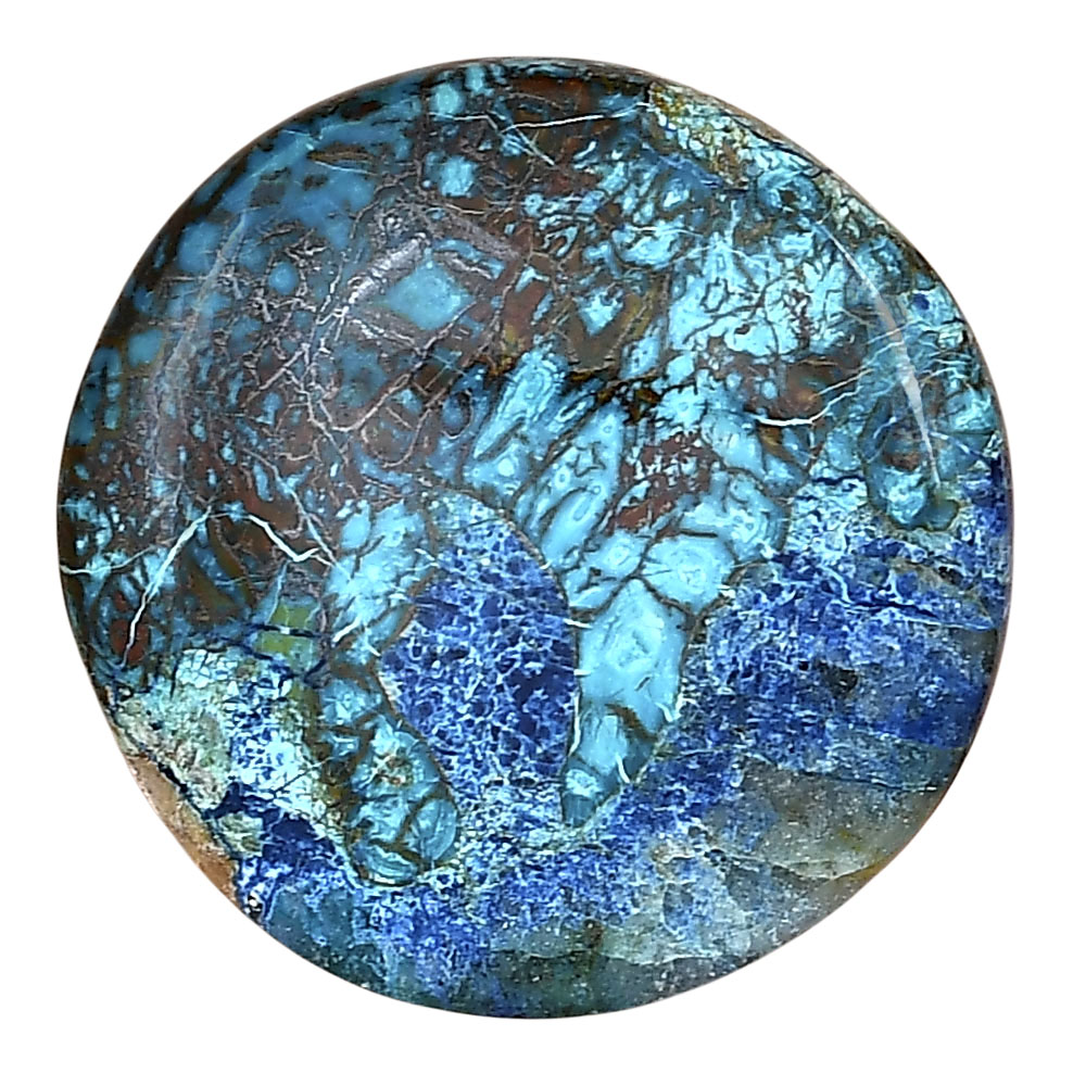 Shattuckite 30.95x30.46x5.6 mm Round Gemstone LS02512-39