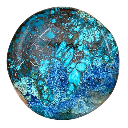 Shattuckite 30.95x30.46x5.6 mm Round Gemstone LS02512-39