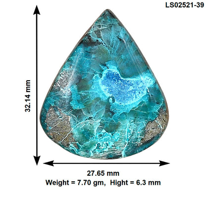 Shattuckite 32.14x27.65x6.3 mm Heart Gemstone LS02521-39