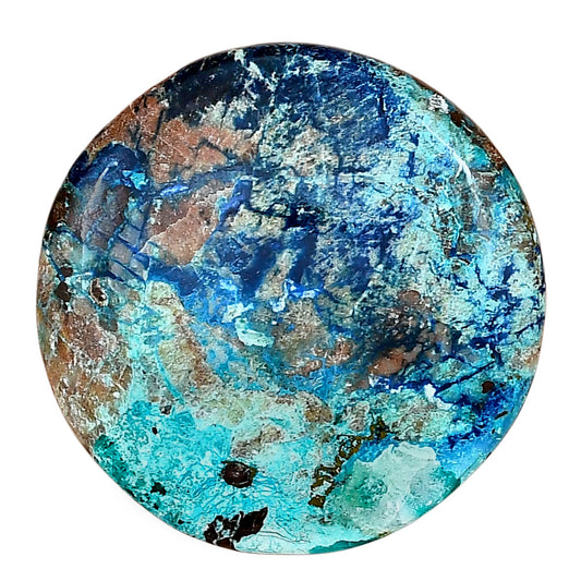 Shattuckite 34.69x34.29x6.8 mm Round Gemstone LS02523-39