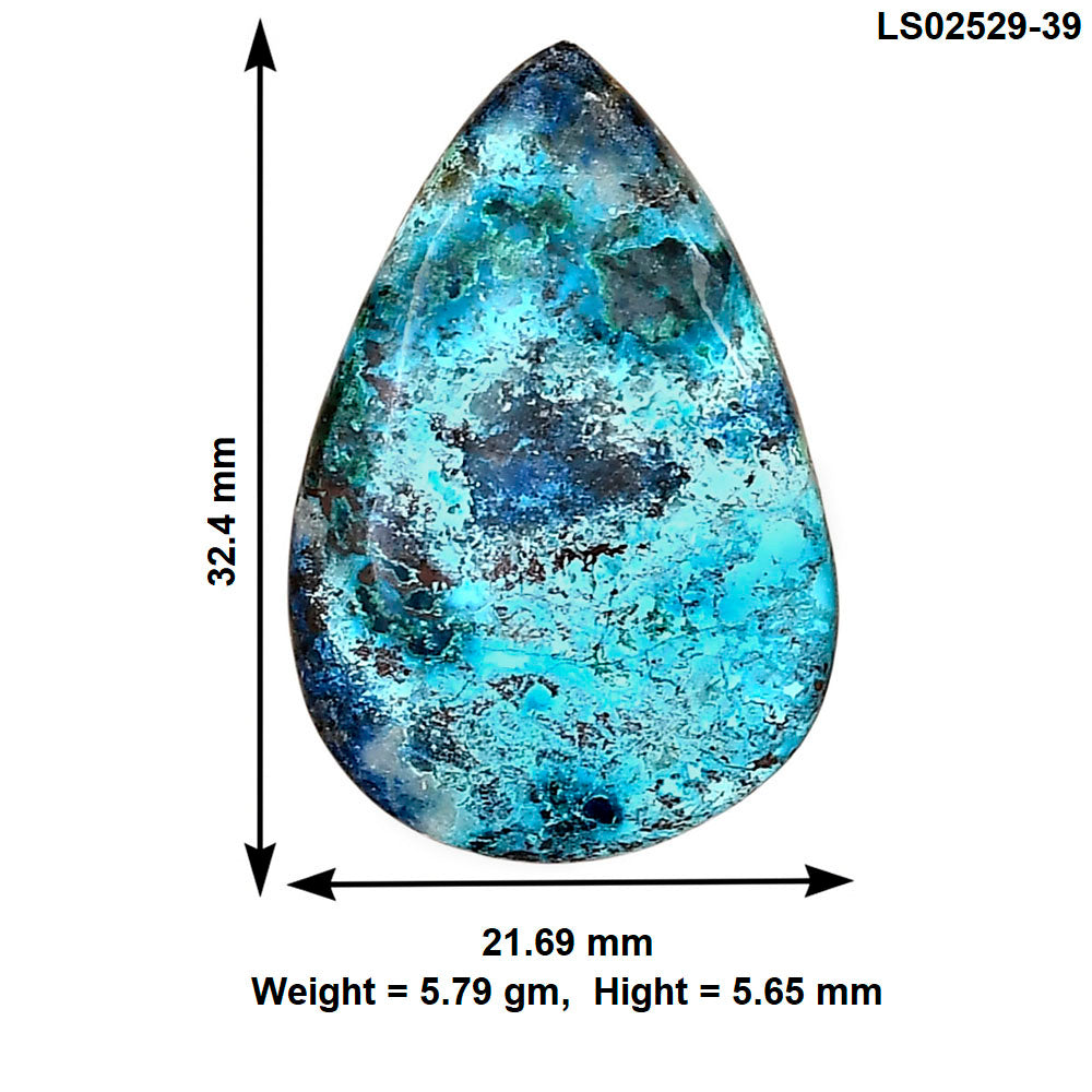 Shattuckite 32.4x21.69x5.65 mm Pear Gemstone LS02529-39