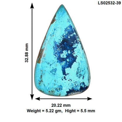 Shattuckite 32.88x20.22x5.5 mm Pear Gemstone LS02532-39