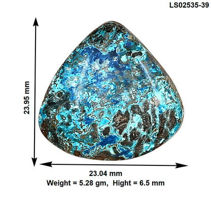 Shattuckite 23.95x23.04x6.5 mm Heart Gemstone LS02535-39