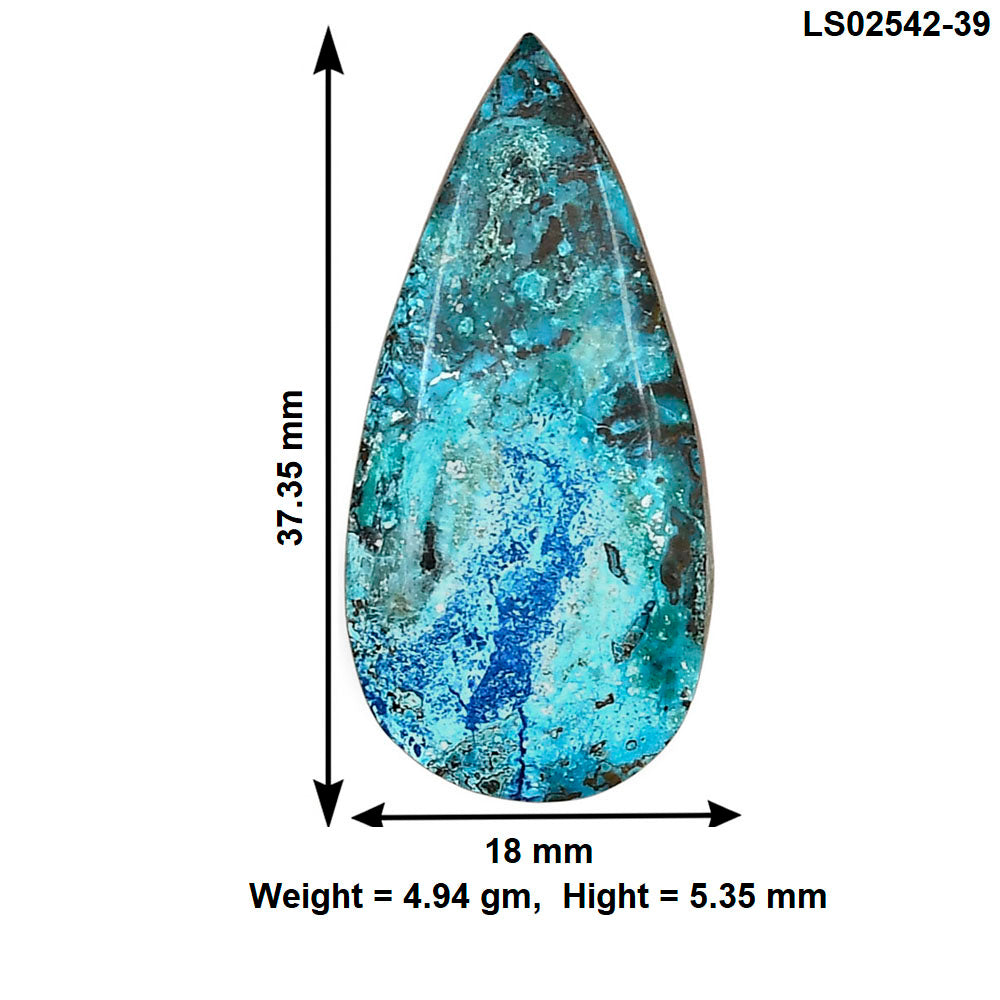 Shattuckite 37.35x18x5.35 mm Pear Gemstone LS02542-39