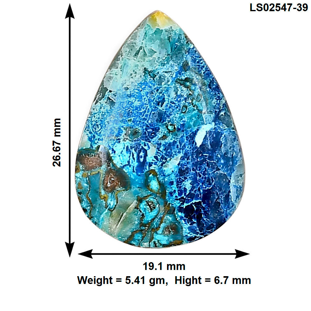 Shattuckite 26.67x19.1x6.7 mm Pear Gemstone LS02547-39