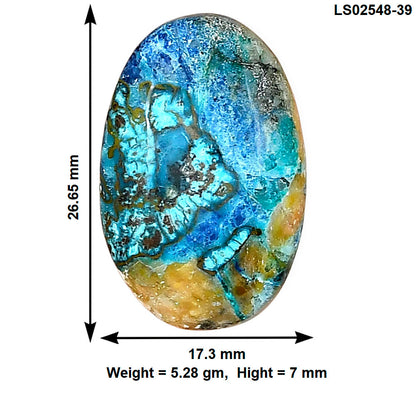 Shattuckite 26.65x17.3x7 mm Oval Gemstone LS02548-39