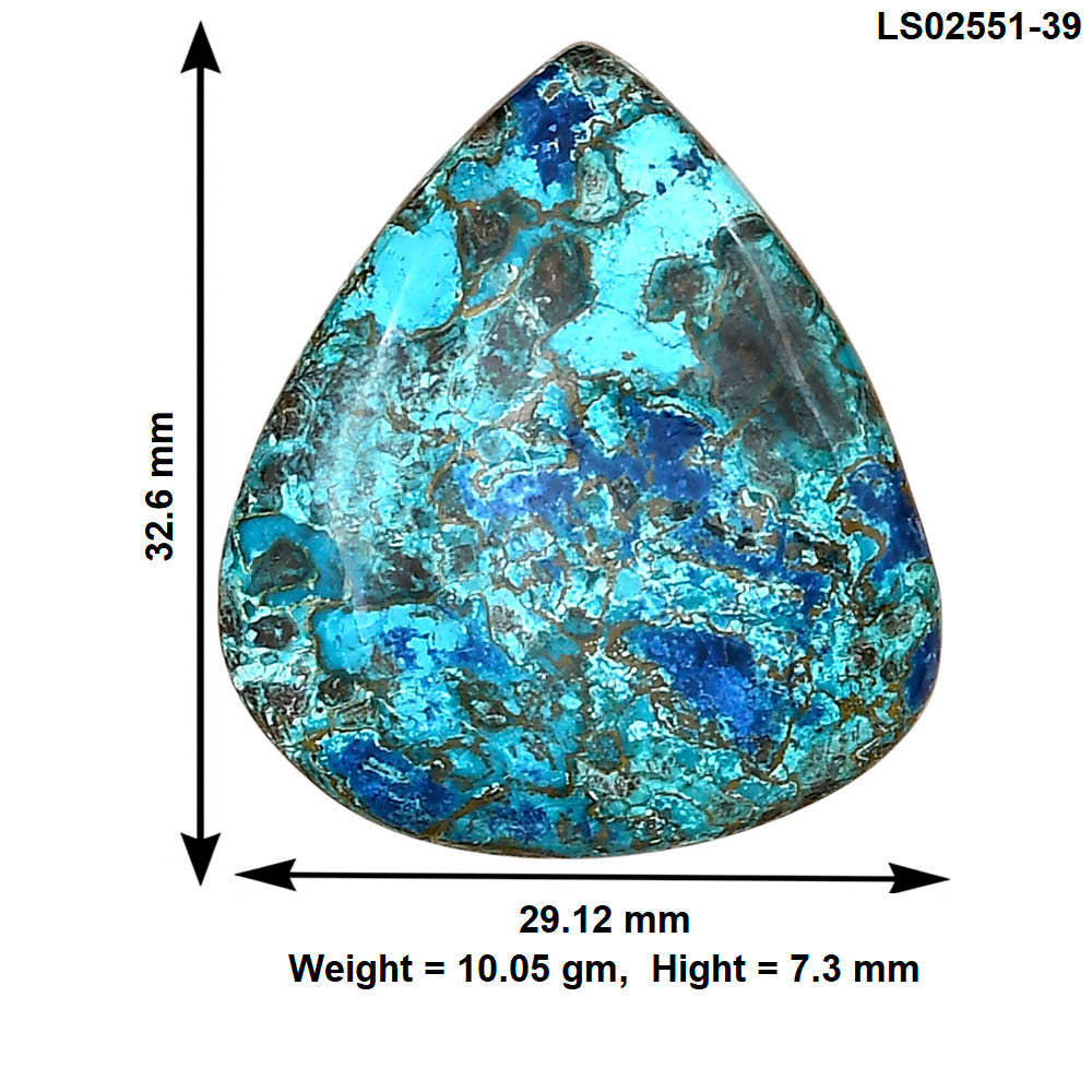 Shattuckite 32.6x29.12x7.3 mm Heart Gemstone LS02551-39