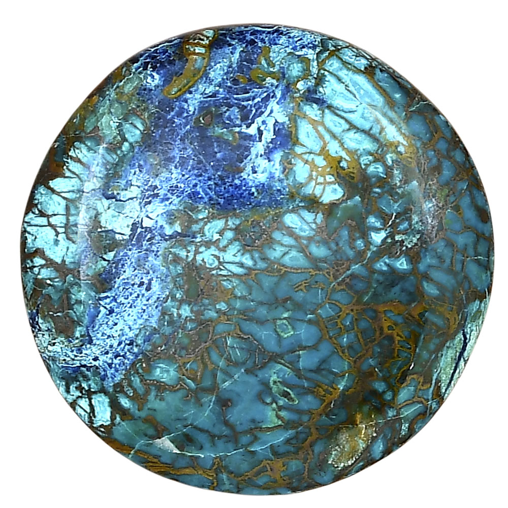 Shattuckite 33.1x33.1x7.5 mm Round Gemstone LS02562-39