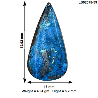 Shattuckite 32.92x17x5.2 mm Pear Gemstone LS02578-39