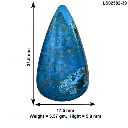 Shattuckite 31.5x17.5x5.8 mm Pear Gemstone LS02582-39