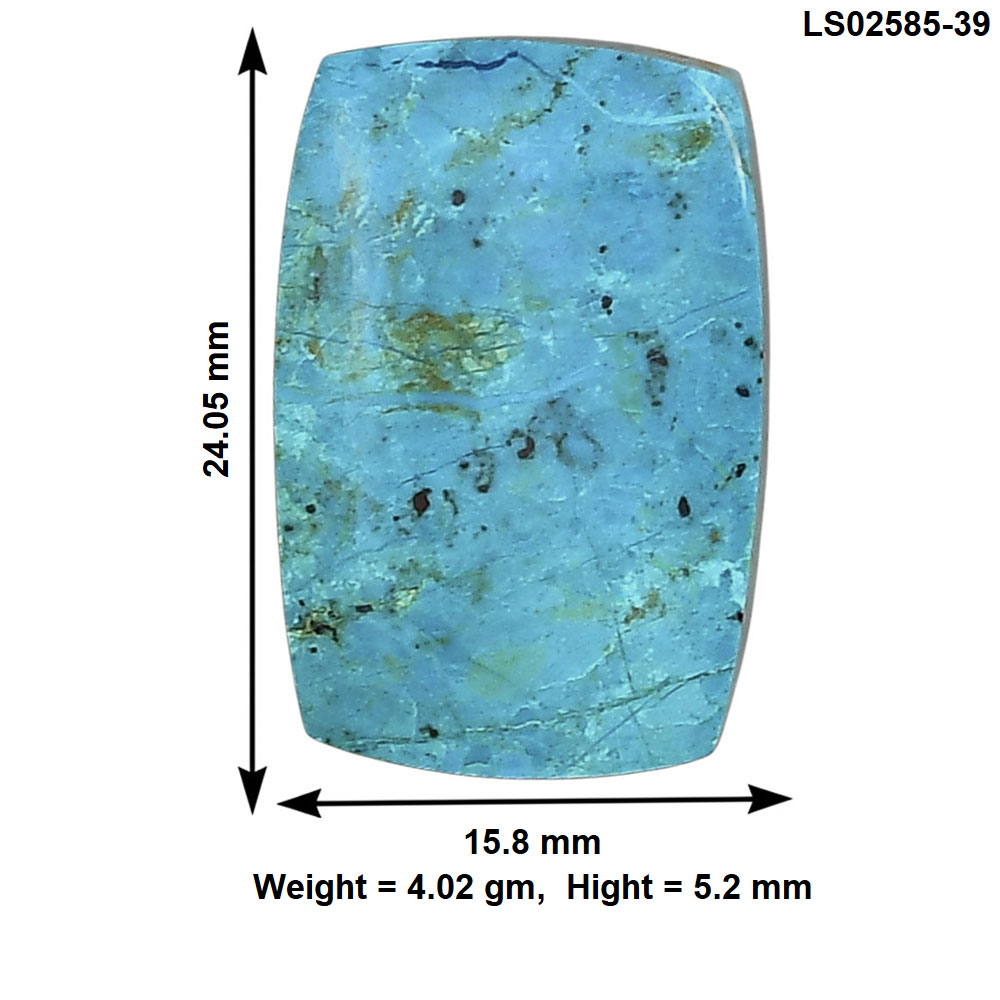 Shattuckite 24.05x15.8x5.2 mm Baguette Gemstone LS02585-39