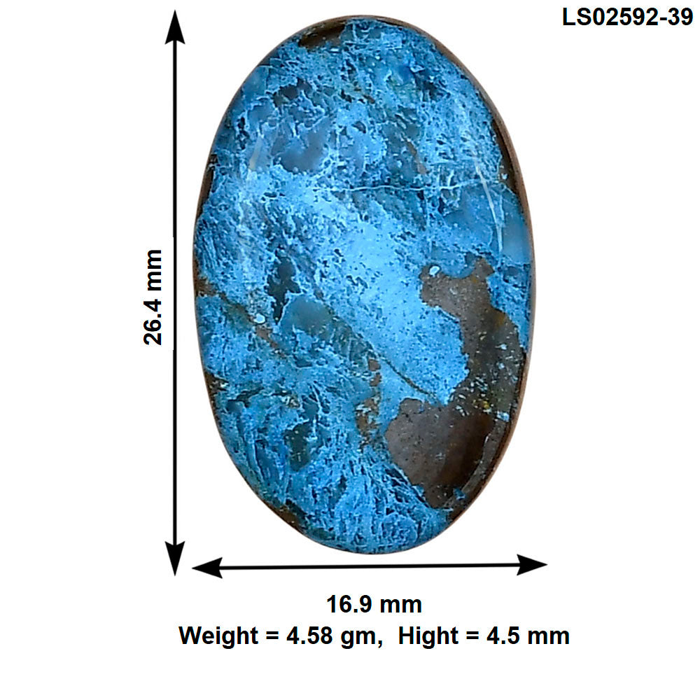 Shattuckite 26.4x16.9x4.5 mm Oval Gemstone LS02592-39