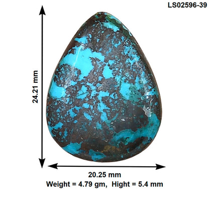 Shattuckite 24.21x20.25x5.4 mm Pear Gemstone LS02596-39