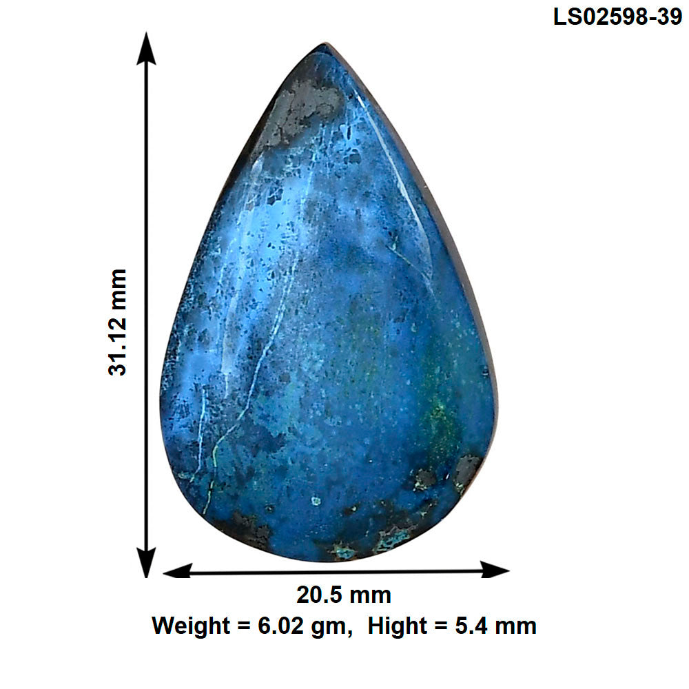 Shattuckite 31.12x20.5x5.4 mm Pear Gemstone LS02598-39