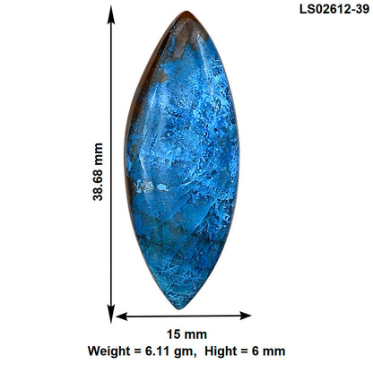 Shattuckite 38.68x15x6 mm Marquise Gemstone LS02612-39