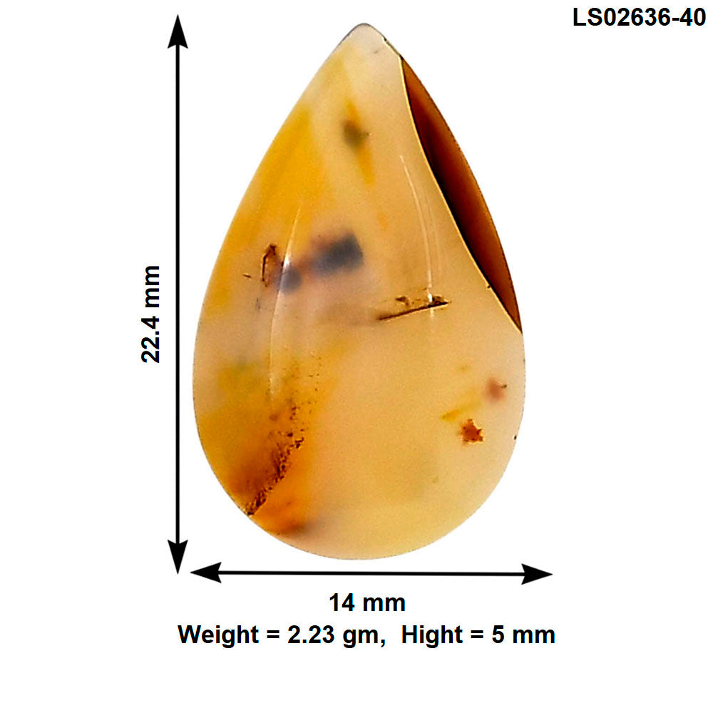 Montana Agate 22.4x14x5 mm Pear Gemstone LS02636-40
