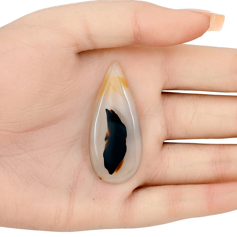 Montana Agate 47.75x20.75x4.5 mm Pear Gemstone LS02647-40