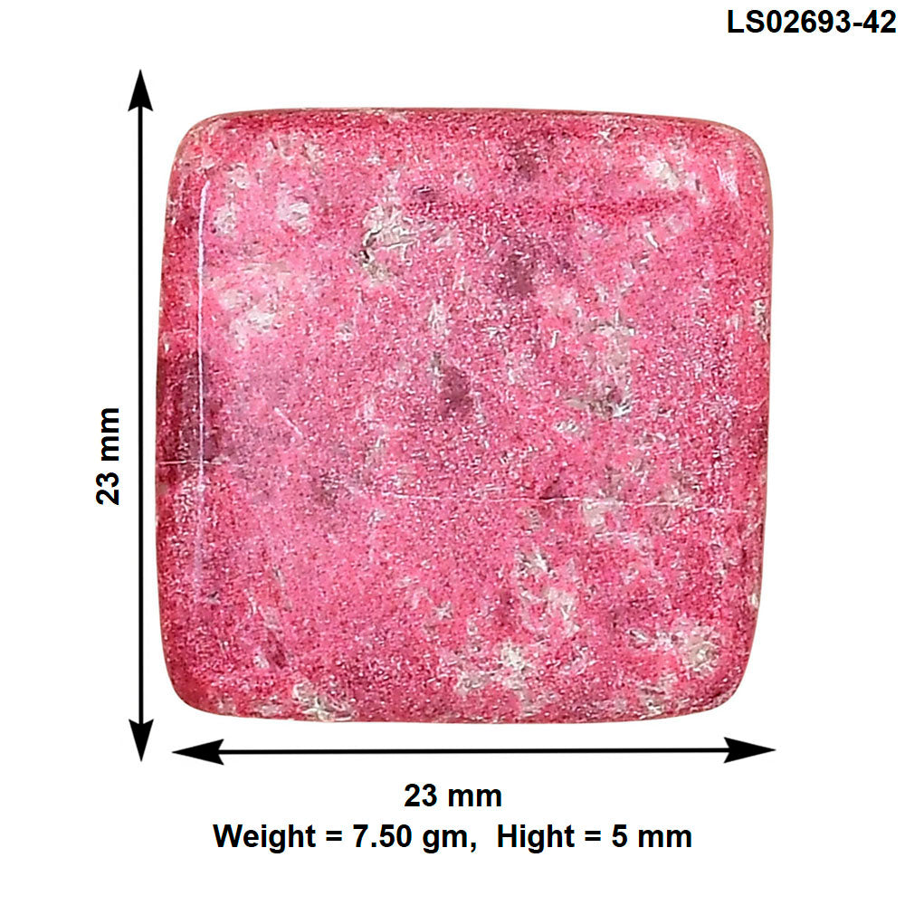 Pink Thulite 23x23x5 mm Baguette Gemstone LS02693-42