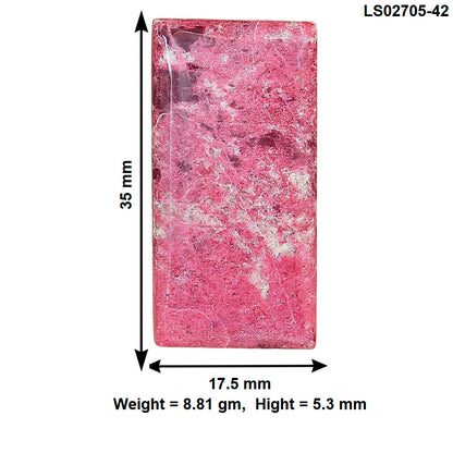 Pink Thulite 35x17.5x5.3 mm Baguette Gemstone LS02705-42