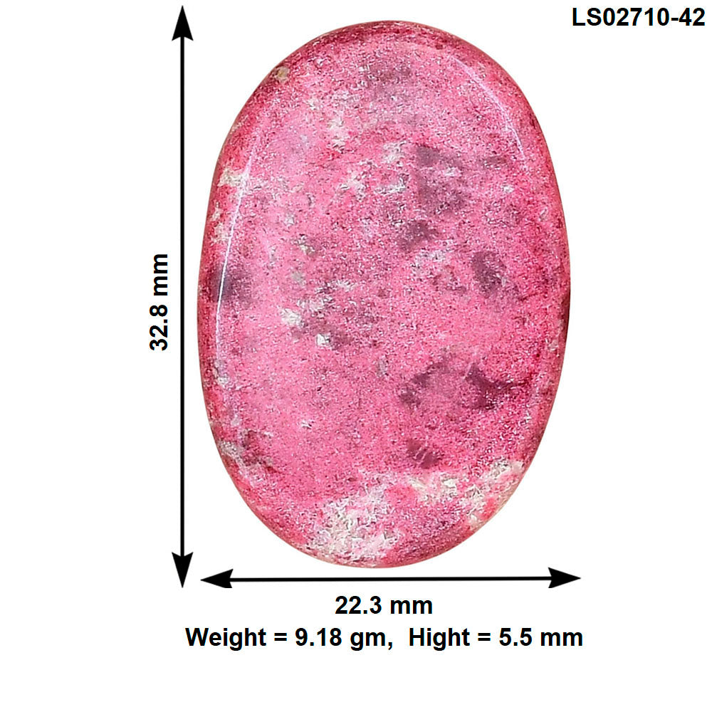 Pink Thulite 32.8x22.3x5.5 mm Oval Gemstone LS02710-42