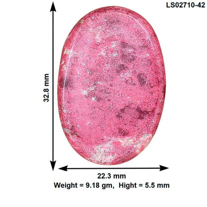 Pink Thulite 32.8x22.3x5.5 mm Oval Gemstone LS02710-42