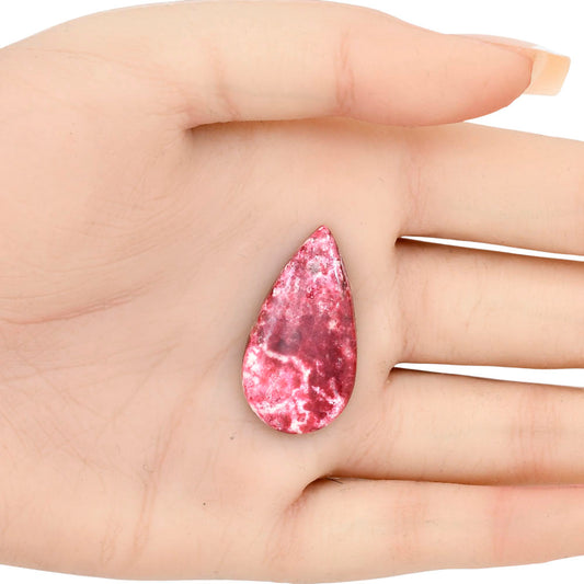 Pink Thulite 32.2x17.35x4.5 mm Pear Gemstone LS02711-42