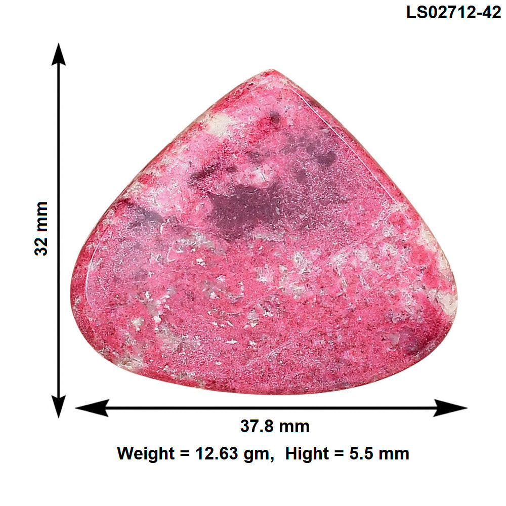 Pink Thulite 37.8x32x5.5 mm Heart Gemstone LS02712-42